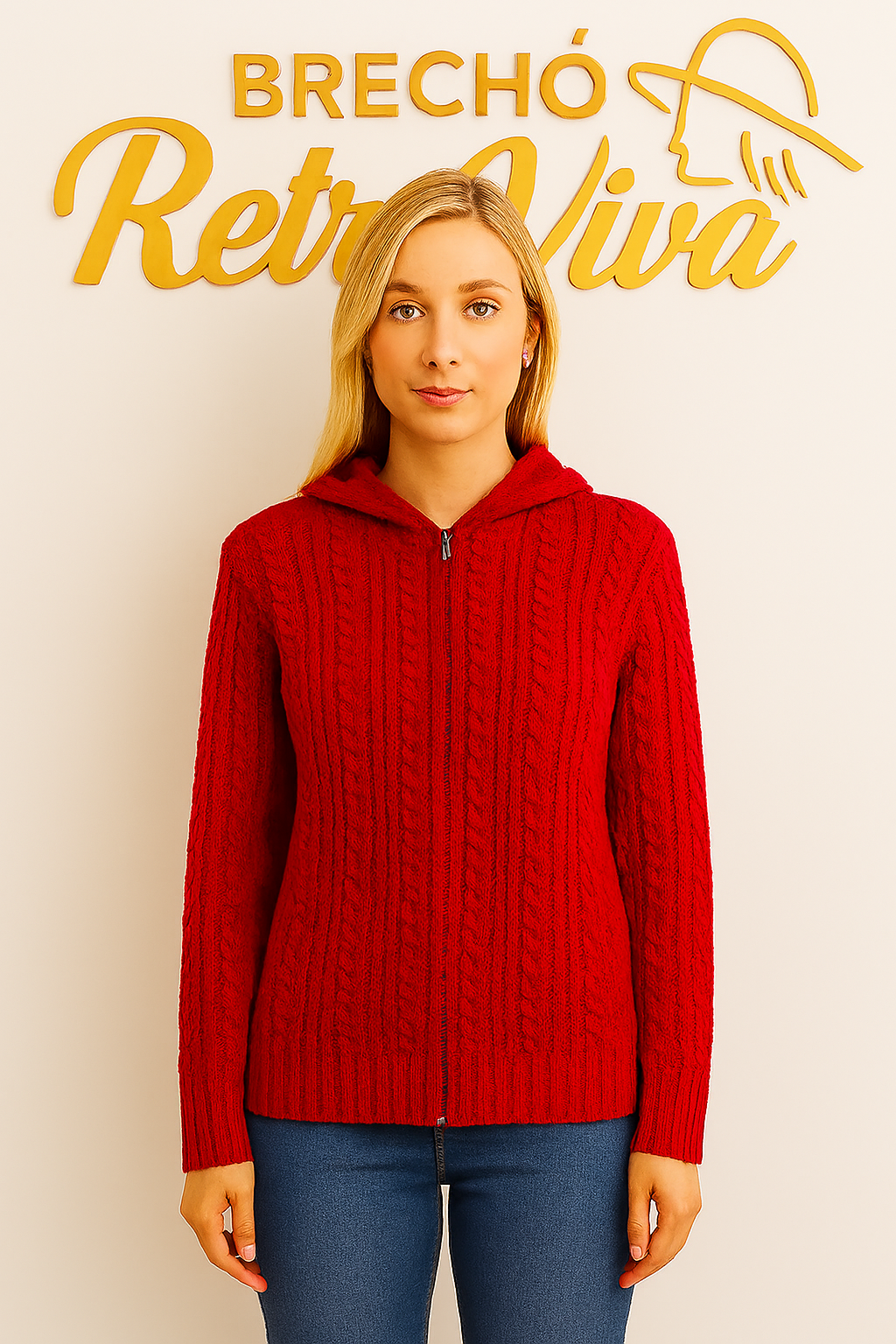 Blusa de Tricô com Zíper - TAM M