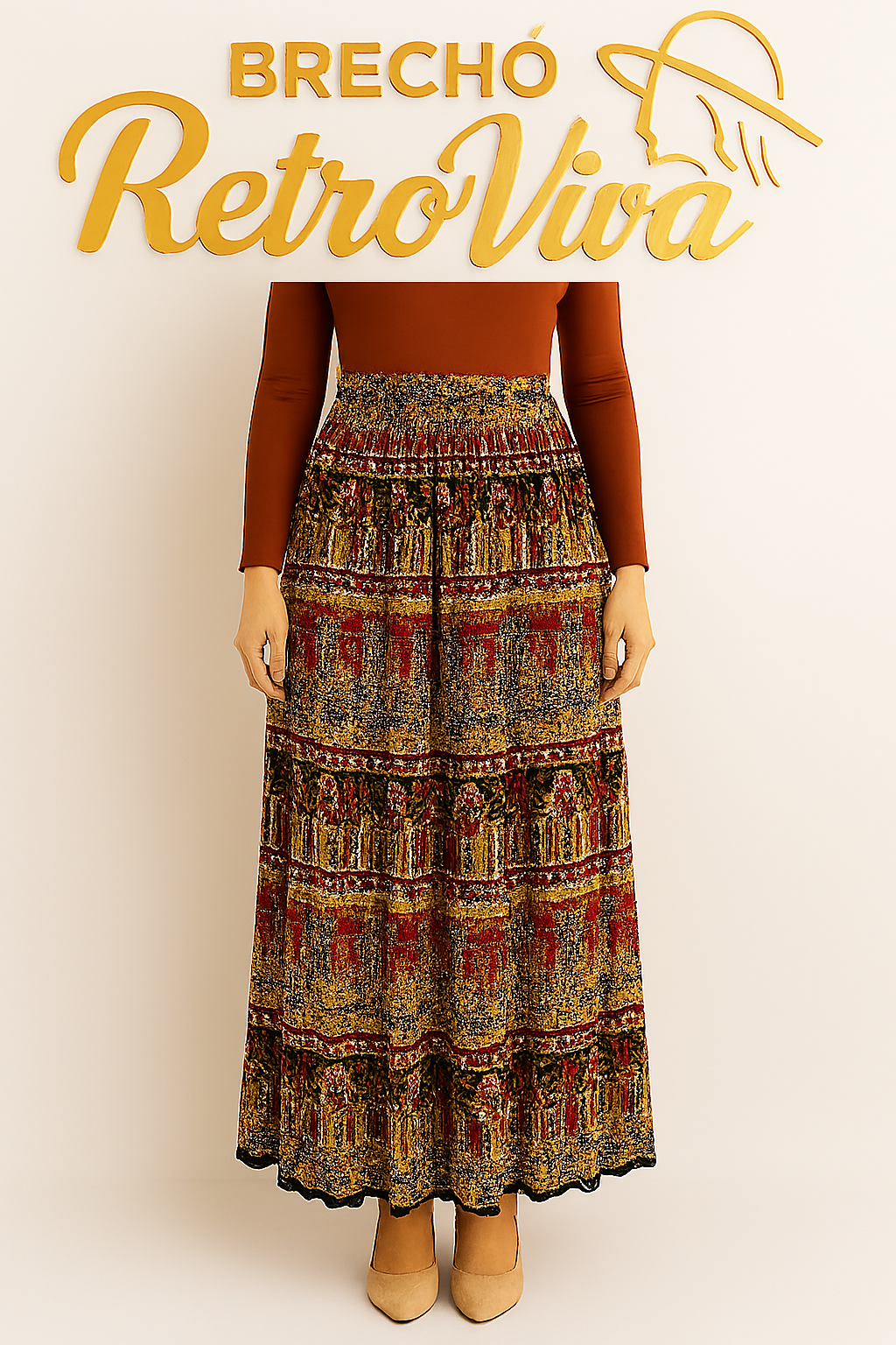 Saia Étnica Indiana - TAM Único