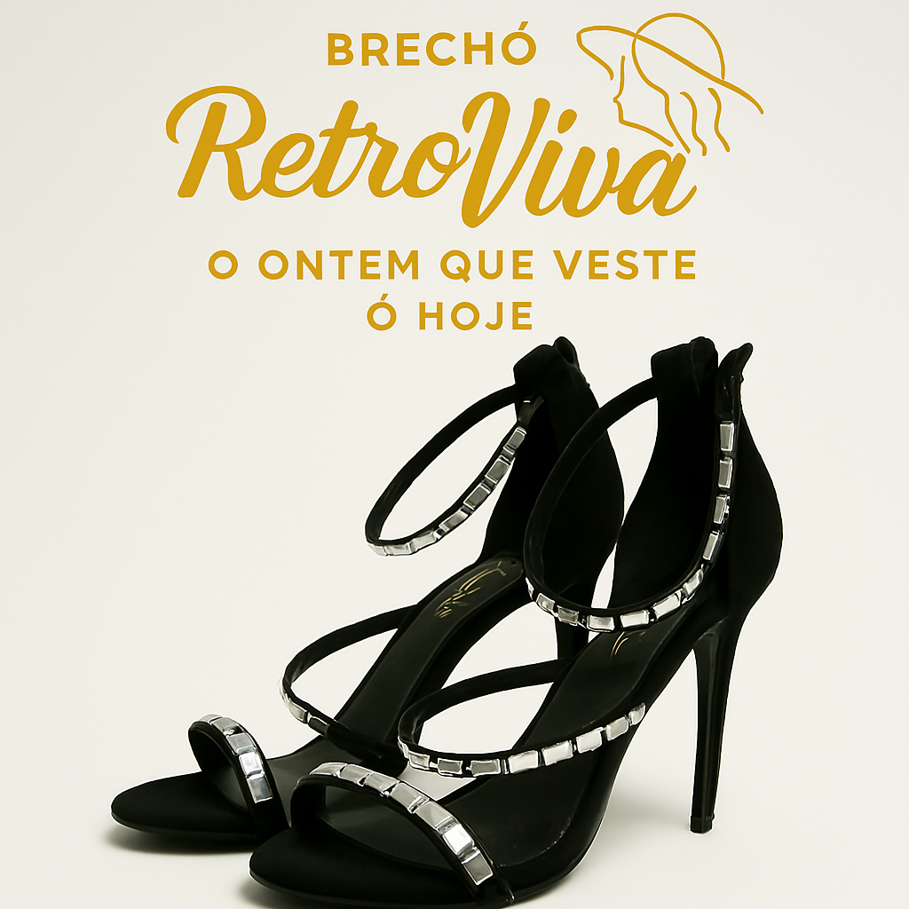 Sandália Cristofoli Preta com Pedrarias – nr 38