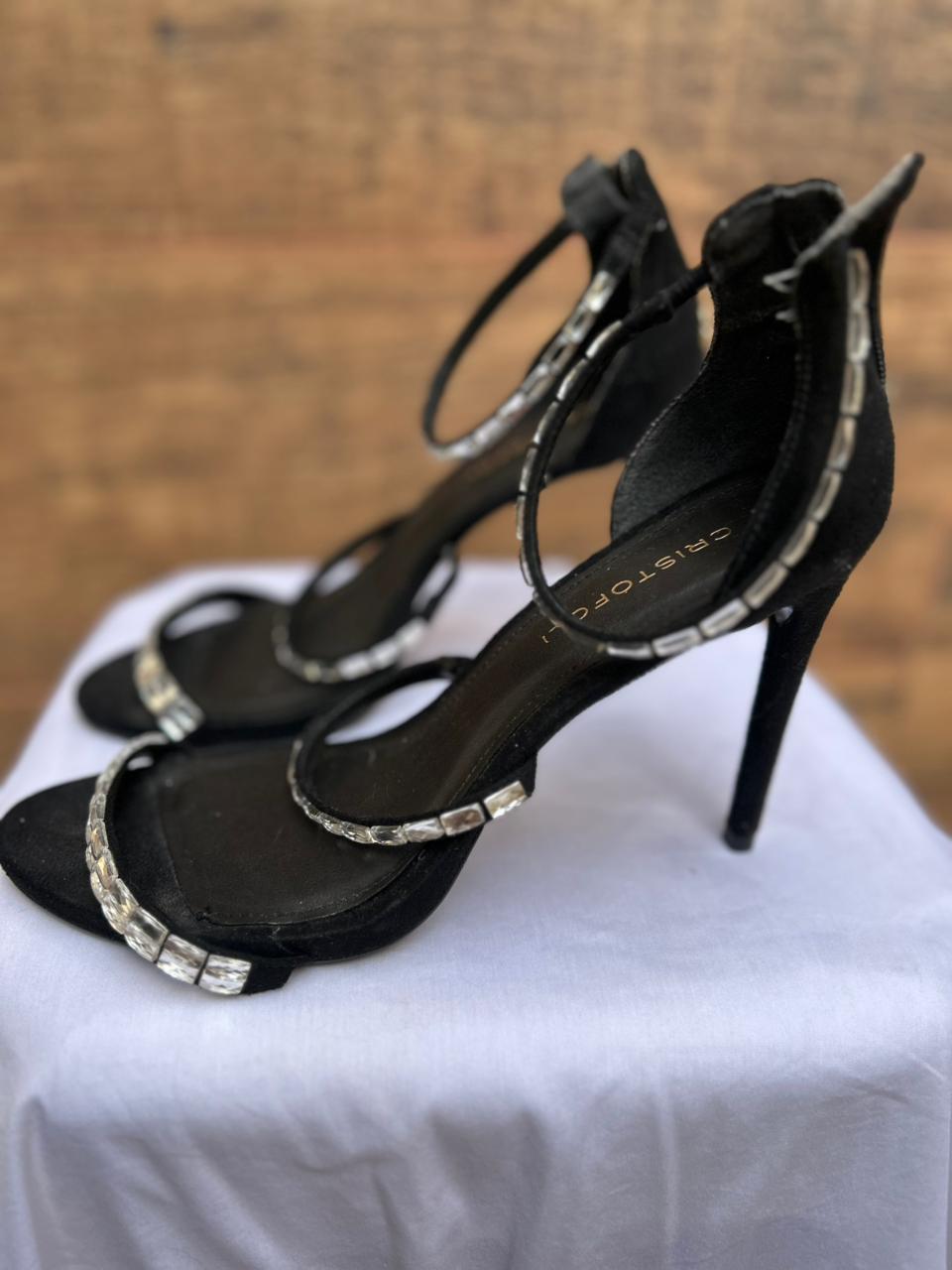 Sandália Cristofoli Preta com Pedrarias – nr 38