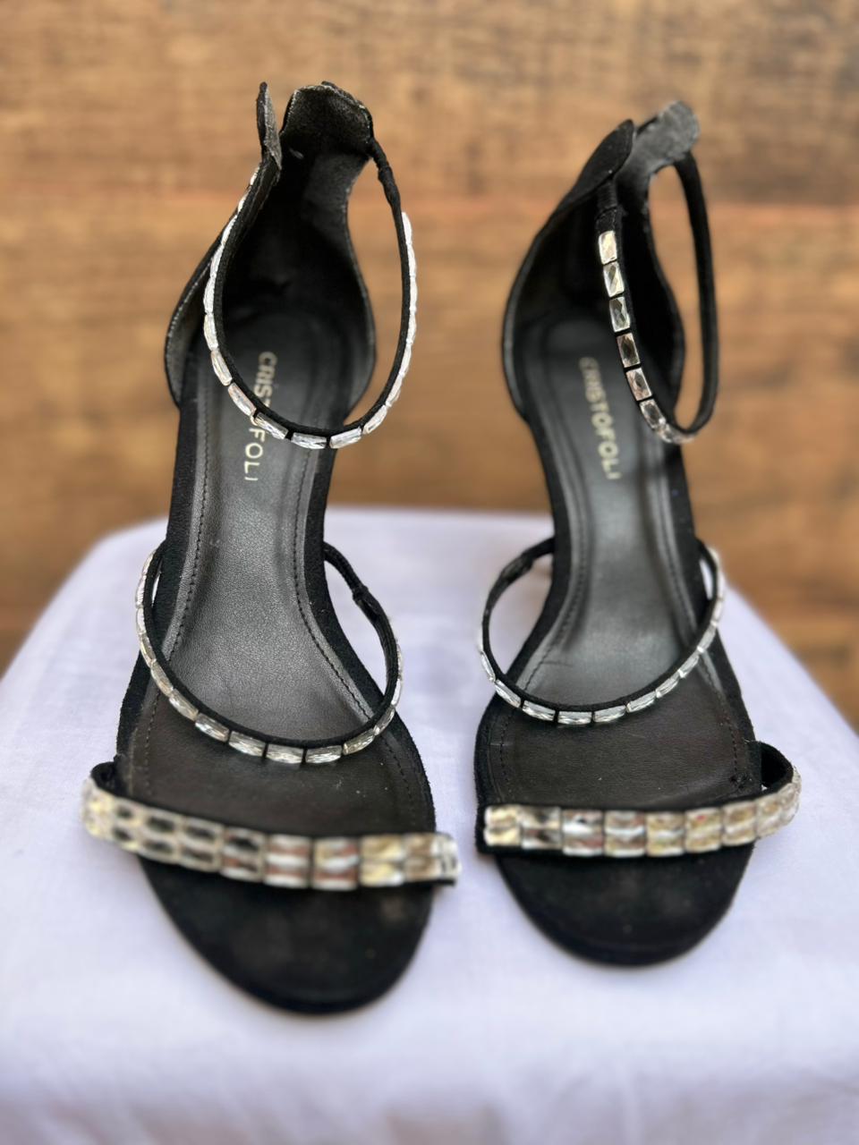 Sandália Cristofoli Preta com Pedrarias – nr 38
